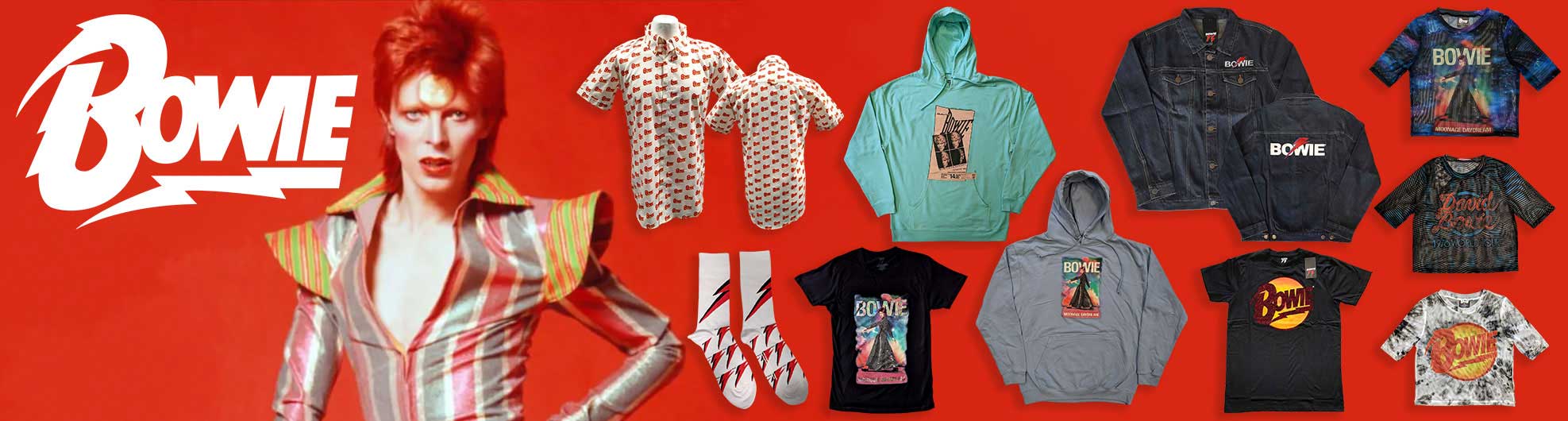 David Bowie official licensed t-shirts and music merch 